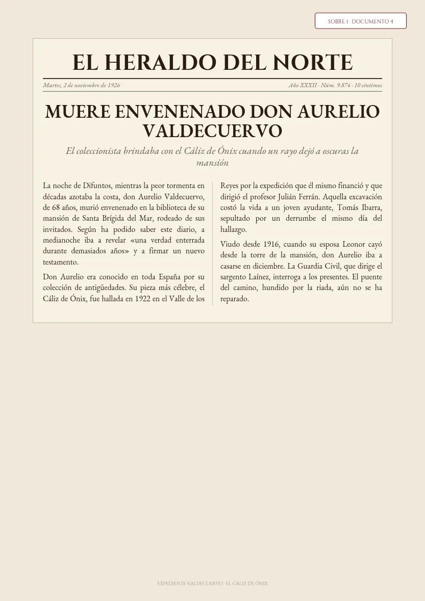 Recorte de El Heraldo del Norte de 1926